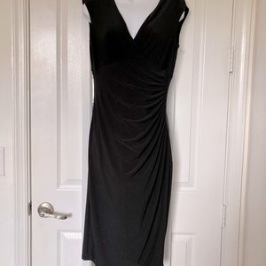 Ralph Lauren Black Sheath Dress with Draped Waist
